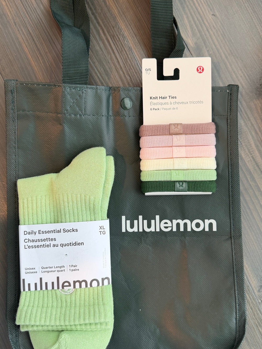Lululemon Quarter Length Socks and Hair Ties